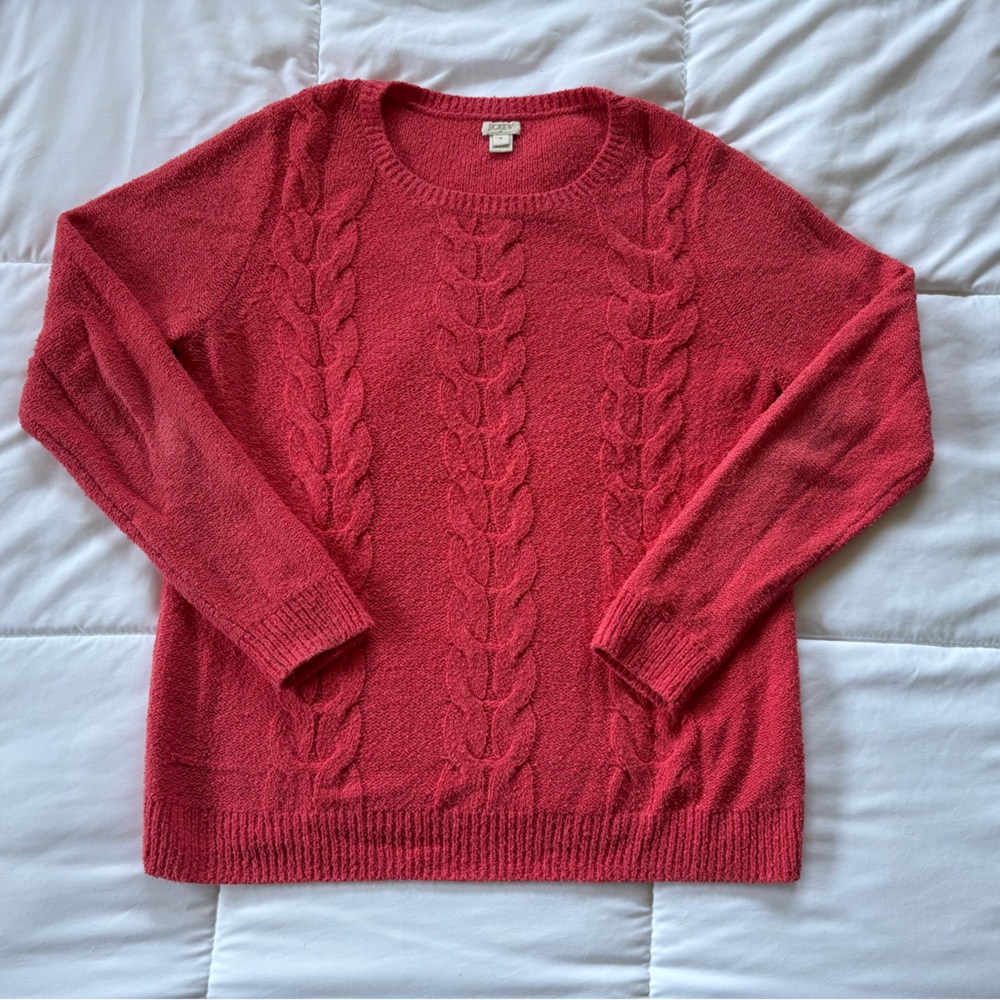 J. Crew Cable Knit Crew Neck Sweater